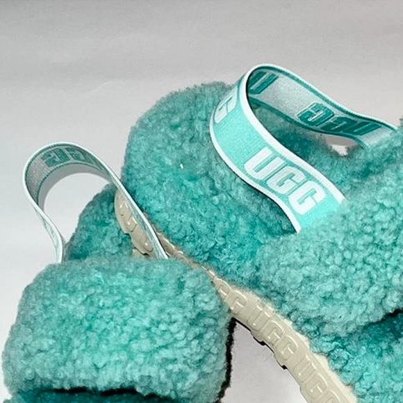 Turquoise/Teal UGG Slippers/Sandals with hard bottom NWO/B - Picture 3 of 4